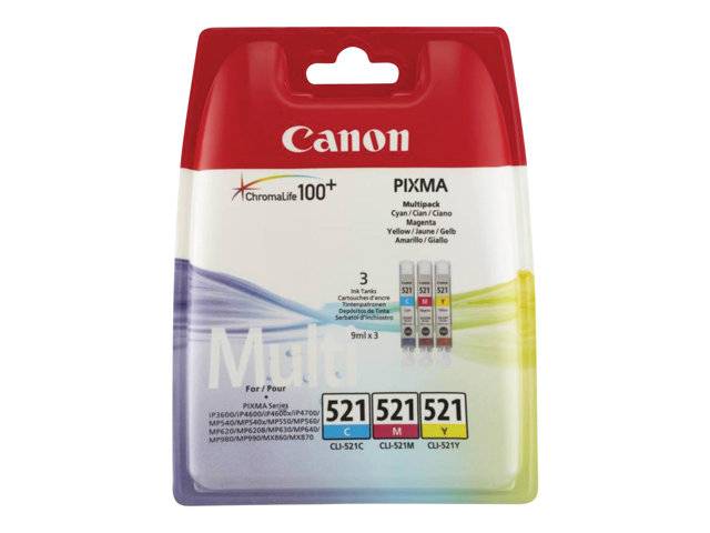 CANON CLI-521 Multipack - 3 - 9 ml - geel, cyaan, magenta -